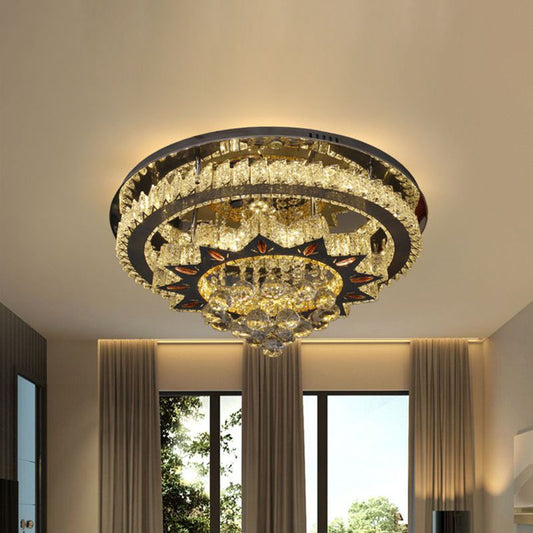 Nickel Icycle Flushmount Modernism Clear Crystal Ball LED Bedroom Close to Ceiling Light Clearhalo 'Ceiling Lights' 'Close To Ceiling Lights' 'Close to ceiling' 'Flush mount' Lighting' 814195