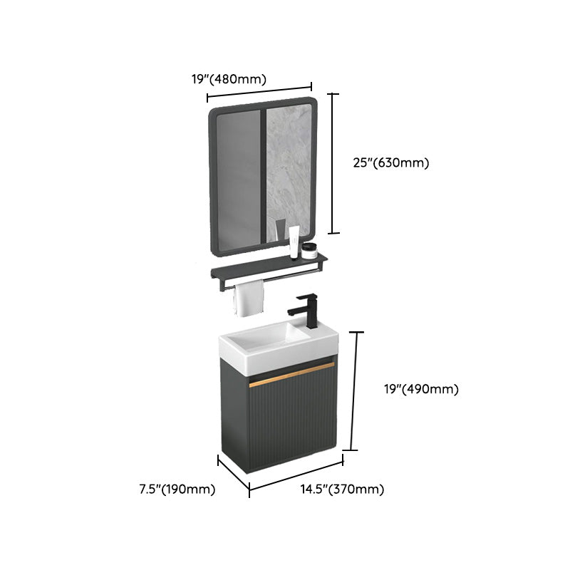 Modern Bathroom Vanity Metal Base Wall-Mounted with Soft Close Door Clearhalo 'Bathroom Remodel & Bathroom Fixtures' 'Bathroom Vanities' 'bathroom_vanities' 'Home Improvement' 'home_improvement' 'home_improvement_bathroom_vanities' 8142001