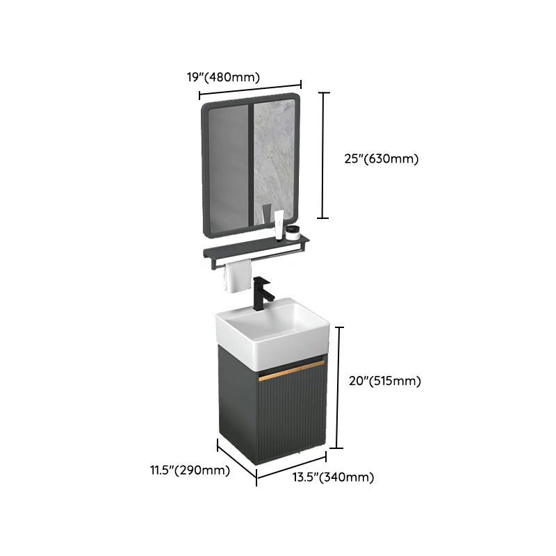 Modern Bathroom Vanity Metal Base Wall-Mounted with Soft Close Door Clearhalo 'Bathroom Remodel & Bathroom Fixtures' 'Bathroom Vanities' 'bathroom_vanities' 'Home Improvement' 'home_improvement' 'home_improvement_bathroom_vanities' 8142003