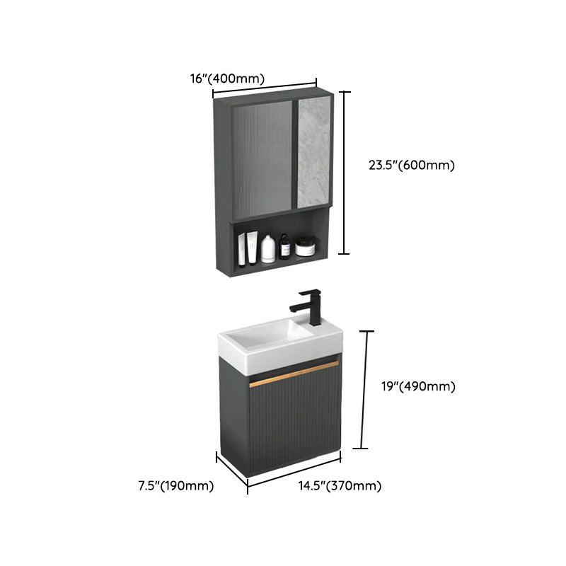 Modern Bathroom Vanity Metal Base Wall-Mounted with Soft Close Door Clearhalo 'Bathroom Remodel & Bathroom Fixtures' 'Bathroom Vanities' 'bathroom_vanities' 'Home Improvement' 'home_improvement' 'home_improvement_bathroom_vanities' 8142007