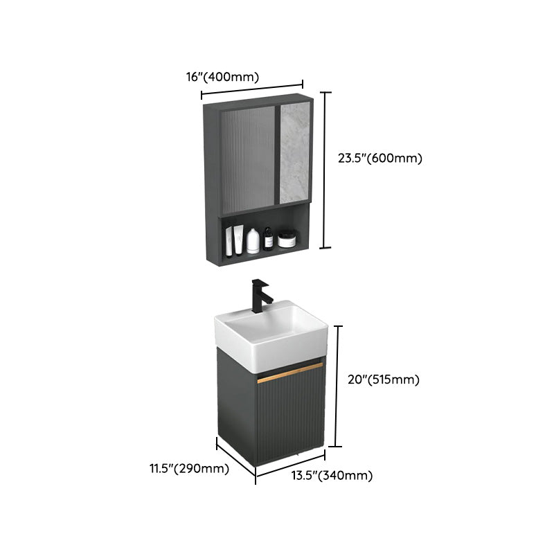 Modern Bathroom Vanity Metal Base Wall-Mounted with Soft Close Door Clearhalo 'Bathroom Remodel & Bathroom Fixtures' 'Bathroom Vanities' 'bathroom_vanities' 'Home Improvement' 'home_improvement' 'home_improvement_bathroom_vanities' 8142009