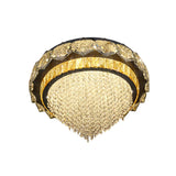 LED Clear Crystal Flushmount Lighting Contemporary Black Conical Bedroom Ceiling Mounted Light Clearhalo 'Ceiling Lights' 'Close To Ceiling Lights' 'Close to ceiling' 'Flush mount' Lighting' 814204