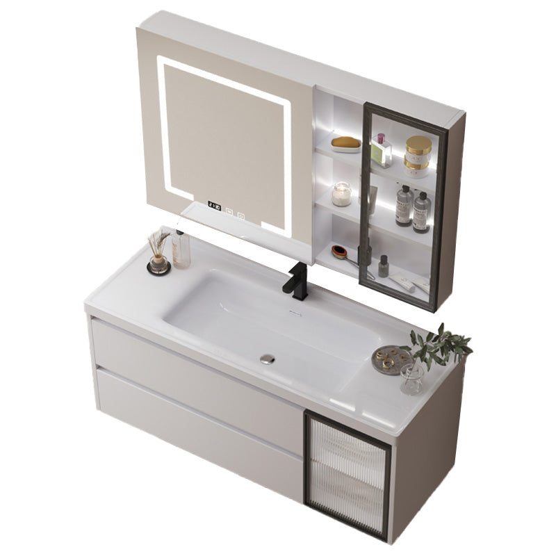 Modern Space Saver Vanity Wall Mount Ceramic Top Backsplash Included Clearhalo 'Bathroom Remodel & Bathroom Fixtures' 'Bathroom Vanities' 'bathroom_vanities' 'Home Improvement' 'home_improvement' 'home_improvement_bathroom_vanities' 8142069