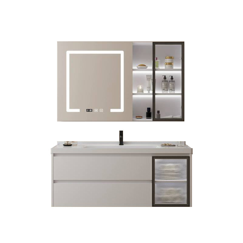 Modern Space Saver Vanity Wall Mount Ceramic Top Backsplash Included Vanity & Faucet & Mirror Cabinet 40"L x 20"W x 20"H Smart Control Included Clearhalo 'Bathroom Remodel & Bathroom Fixtures' 'Bathroom Vanities' 'bathroom_vanities' 'Home Improvement' 'home_improvement' 'home_improvement_bathroom_vanities' 8142088