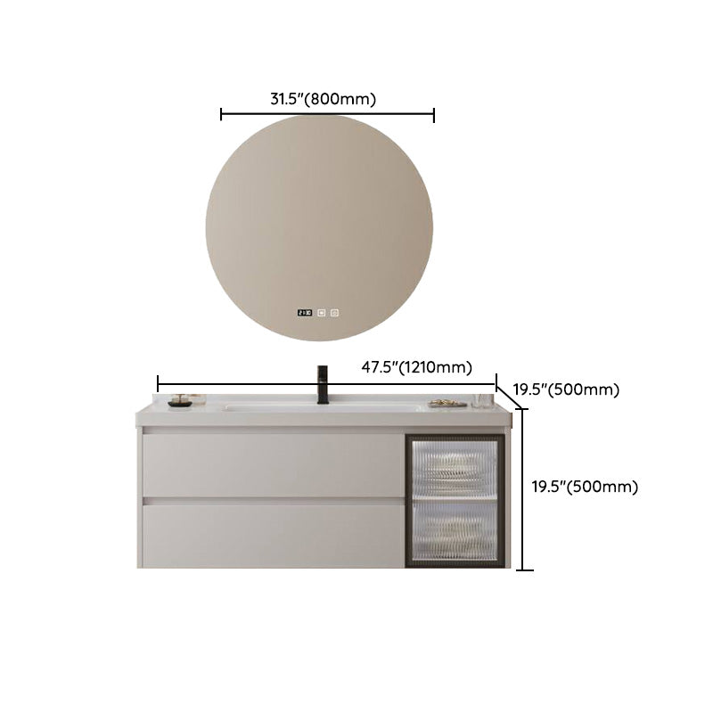 Modern Space Saver Vanity Wall Mount Ceramic Top Backsplash Included Clearhalo 'Bathroom Remodel & Bathroom Fixtures' 'Bathroom Vanities' 'bathroom_vanities' 'Home Improvement' 'home_improvement' 'home_improvement_bathroom_vanities' 8142096