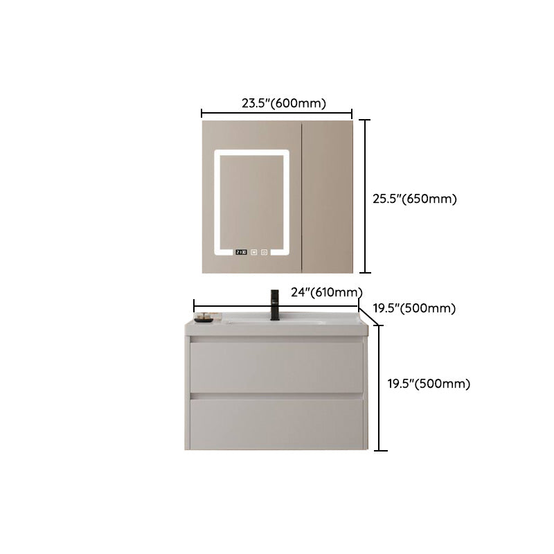 Modern Space Saver Vanity Wall Mount Ceramic Top Backsplash Included Clearhalo 'Bathroom Remodel & Bathroom Fixtures' 'Bathroom Vanities' 'bathroom_vanities' 'Home Improvement' 'home_improvement' 'home_improvement_bathroom_vanities' 8142097