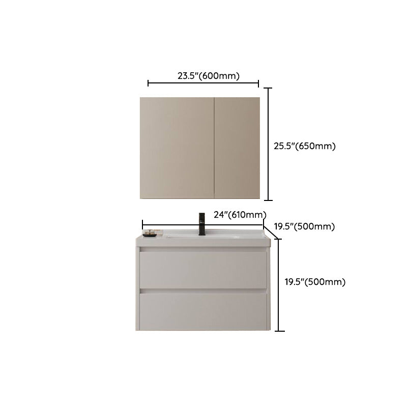 Modern Space Saver Vanity Wall Mount Ceramic Top Backsplash Included Clearhalo 'Bathroom Remodel & Bathroom Fixtures' 'Bathroom Vanities' 'bathroom_vanities' 'Home Improvement' 'home_improvement' 'home_improvement_bathroom_vanities' 8142104