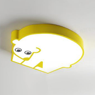 Acrylic Polar Bear Flush Mount Ceiling Light Cartoon Ceiling Light for Kid Bedroom Yellow Clearhalo 'Ceiling Lights' 'Close To Ceiling Lights' 'Close to ceiling' 'Flush mount' Lighting' 81425