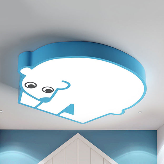 Acrylic Polar Bear Flush Mount Ceiling Light Cartoon Ceiling Light for Kid Bedroom Clearhalo 'Ceiling Lights' 'Close To Ceiling Lights' 'Close to ceiling' 'Flush mount' Lighting' 81427