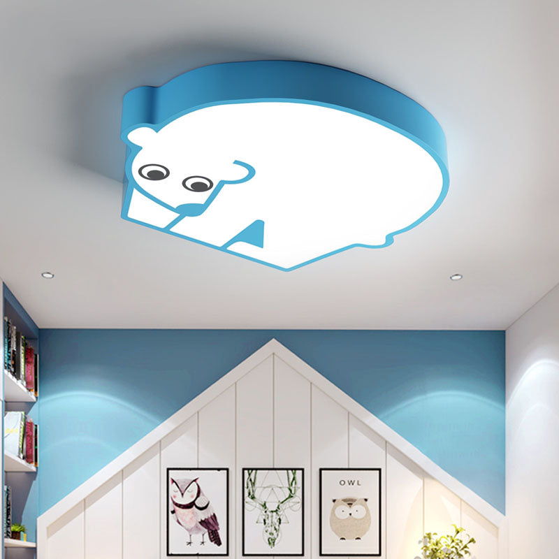 Acrylic Polar Bear Flush Mount Ceiling Light Cartoon Ceiling Light for Kid Bedroom Clearhalo 'Ceiling Lights' 'Close To Ceiling Lights' 'Close to ceiling' 'Flush mount' Lighting' 81428