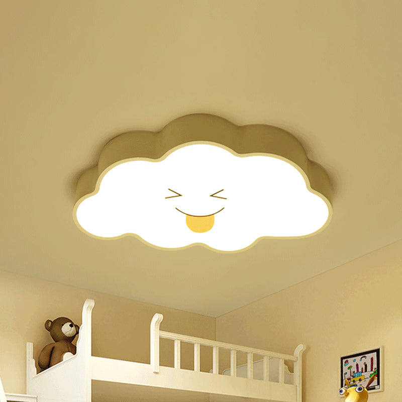 Nursery LED Ceiling Light Fixture Cartoon White Flush Mount with Cloud Acrylic Shade Clearhalo 'Ceiling Lights' 'Close To Ceiling Lights' 'Close to ceiling' 'Flush mount' Lighting' 814280