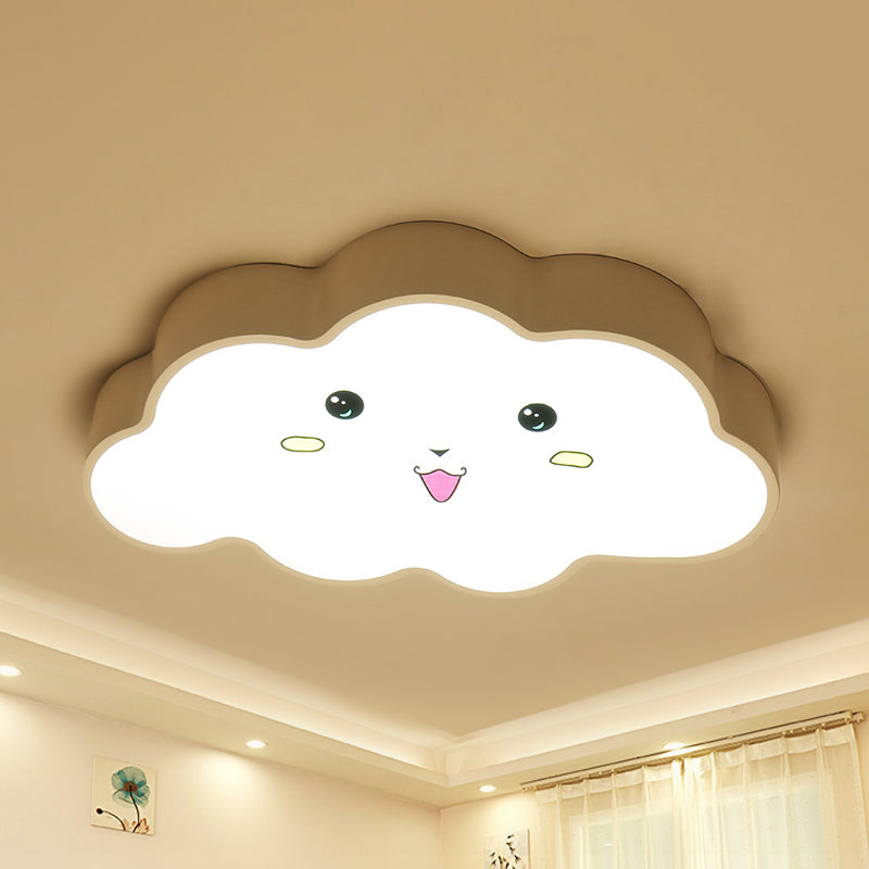 Nursery LED Ceiling Light Fixture Cartoon White Flush Mount with Cloud Acrylic Shade Clearhalo 'Ceiling Lights' 'Close To Ceiling Lights' 'Close to ceiling' 'Flush mount' Lighting' 814284