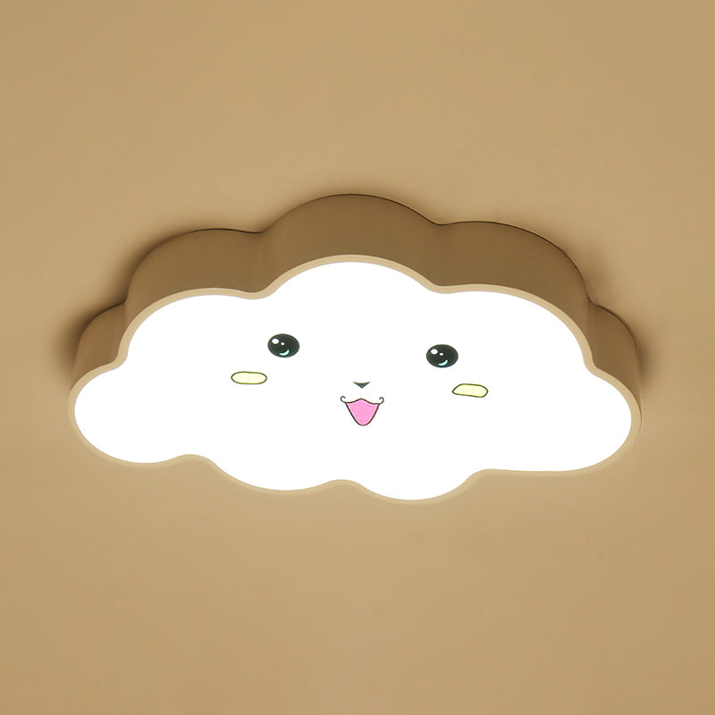 Nursery LED Ceiling Light Fixture Cartoon White Flush Mount with Cloud Acrylic Shade Clearhalo 'Ceiling Lights' 'Close To Ceiling Lights' 'Close to ceiling' 'Flush mount' Lighting' 814286