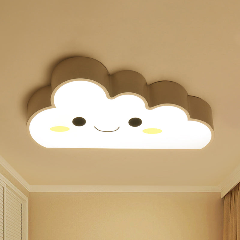 Nursery LED Ceiling Light Fixture Cartoon White Flush Mount with Cloud Acrylic Shade Clearhalo 'Ceiling Lights' 'Close To Ceiling Lights' 'Close to ceiling' 'Flush mount' Lighting' 814288