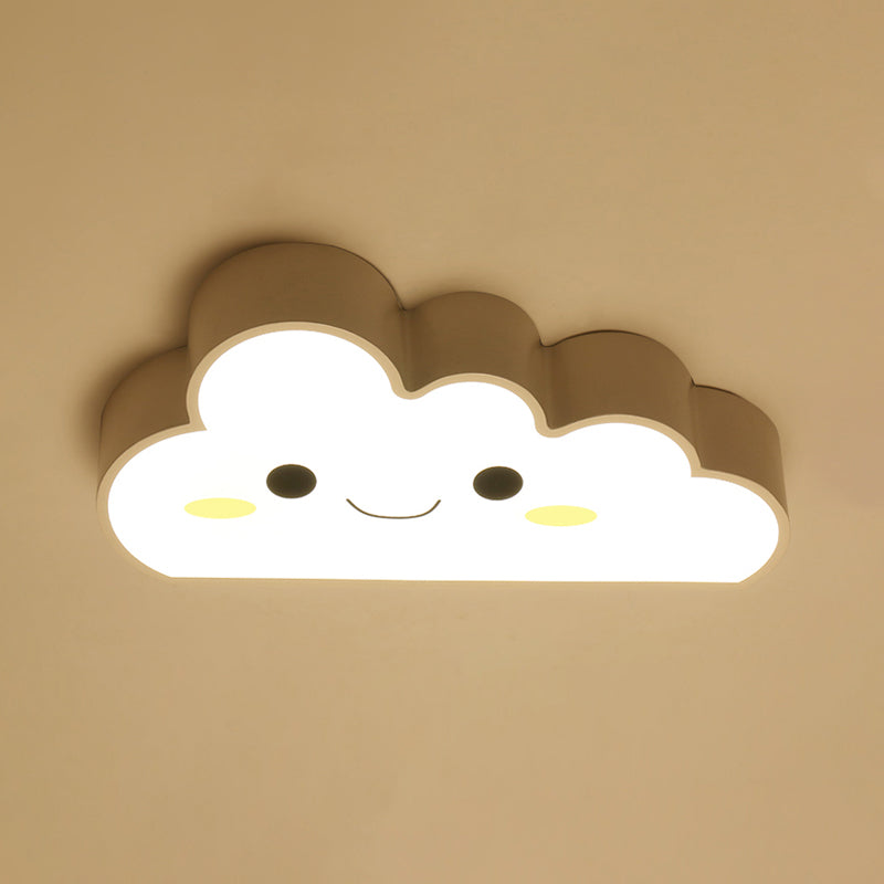 Nursery LED Ceiling Light Fixture Cartoon White Flush Mount with Cloud Acrylic Shade Clearhalo 'Ceiling Lights' 'Close To Ceiling Lights' 'Close to ceiling' 'Flush mount' Lighting' 814290