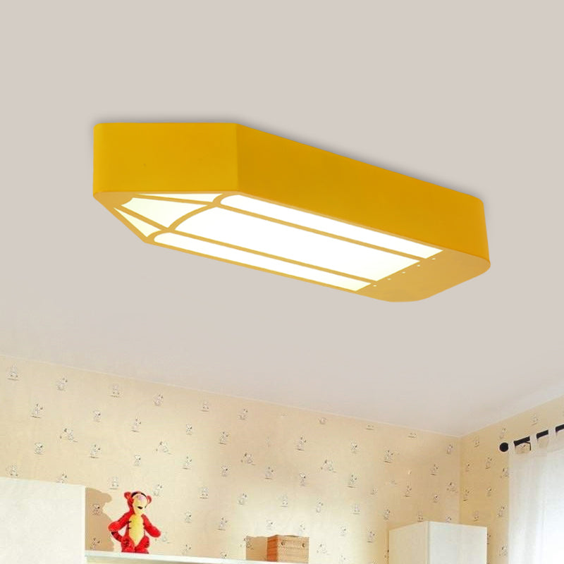 Red/Blue/Green Pencil LED Flush Light Kids Style Metal Flush Mounted Ceiling Light for Nursery School Clearhalo 'Ceiling Lights' 'Close To Ceiling Lights' 'Close to ceiling' 'Flush mount' Lighting' 814297