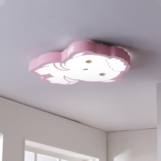 Pink Sheep Flush Mount Ceiling Light Cartoon Acrylic LED Flushmount Lighting in Warm/White Light Clearhalo 'Ceiling Lights' 'Close To Ceiling Lights' 'Close to ceiling' 'Flush mount' Lighting' 814309