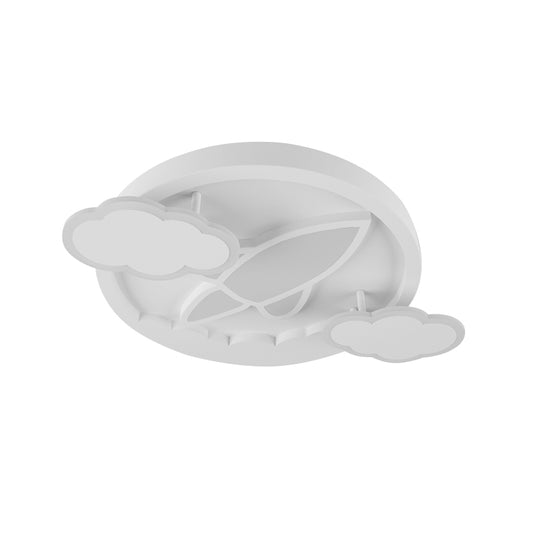 Kid Creative LED Flush Mount White Plane Behind The Cloud Ceiling Lighting with Acrylic Shade, Warm/White Light Clearhalo 'Ceiling Lights' 'Close To Ceiling Lights' 'Close to ceiling' 'Flush mount' Lighting' 814330