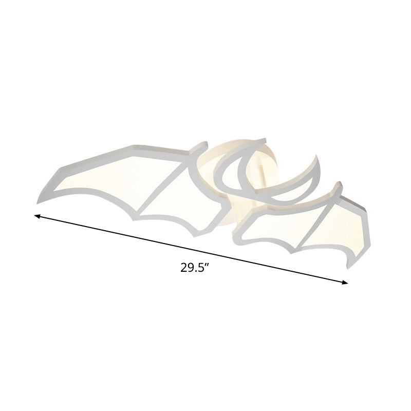 Acrylic Angel/Bat Wing Flush Mount Kids White LED Semi Flush Ceiling Light in Warm/White Light Clearhalo 'Ceiling Lights' 'Close To Ceiling Lights' 'Close to ceiling' 'Semi-flushmount' Lighting' 814359