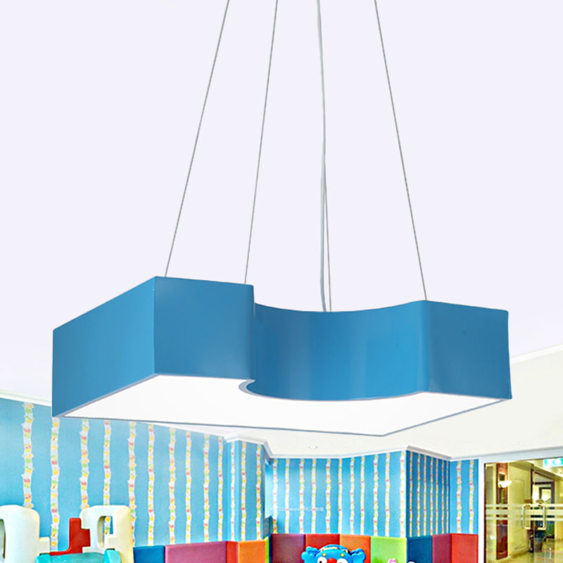 Arch Bridge Kindergarten Hanging Light Acrylic Kids LED Pendant Lighting Fixture in Red/Blue/Yellow Blue Clearhalo 'Ceiling Lights' 'Pendant Lights' 'Pendants' Lighting' 814655_c8c629c0-d0ff-4fa9-969c-d6b0e46d42a9
