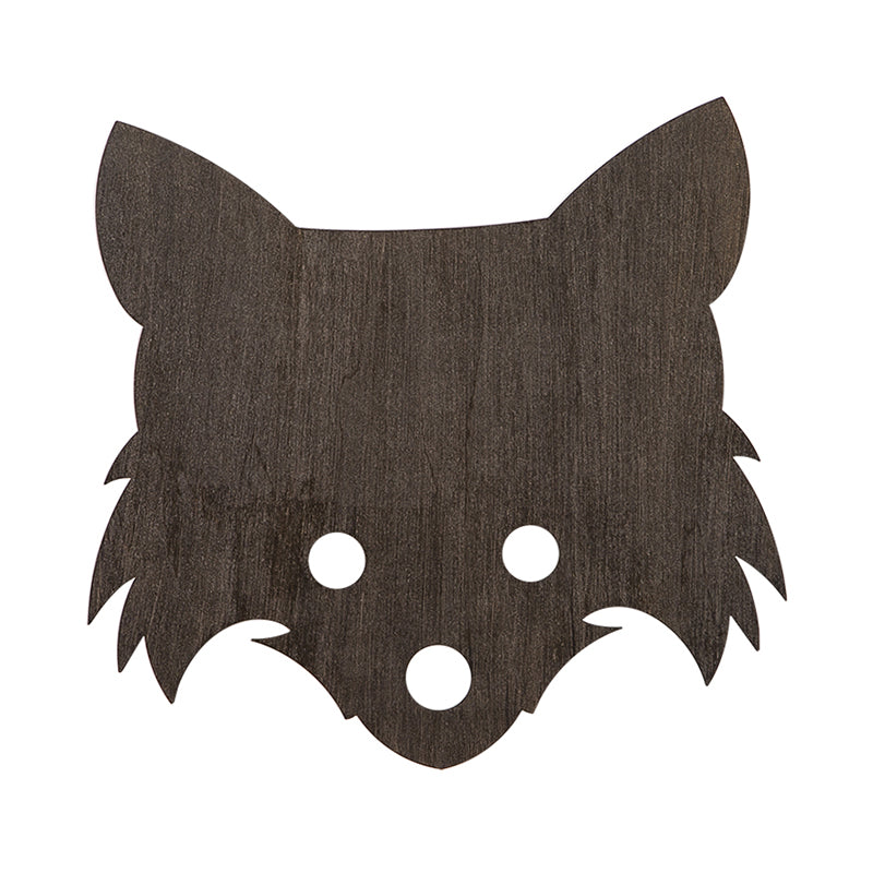 Wood Fox Wall Mount Lamp Kids Black LED Flush Wall Sconce in Warm/White Light for Bedroom Clearhalo 'Wall Lamps & Sconces' 'Wall Lights' Lighting' 814785