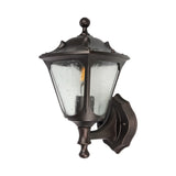 Lantern Outdoor Wall Lighting Fixture Rural Style Clear Bubble Glass 1-Head Black Surface Wall Sconce Clearhalo 'Wall Lamps & Sconces' 'Wall Lights' Lighting' 814845