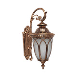 Pavilion Courtyard Wall Lighting Fixture Farmhouse Cream Glass 1-Light Black/Bronze Sconce Clearhalo 'Wall Lamps & Sconces' 'Wall Lights' Lighting' 814966