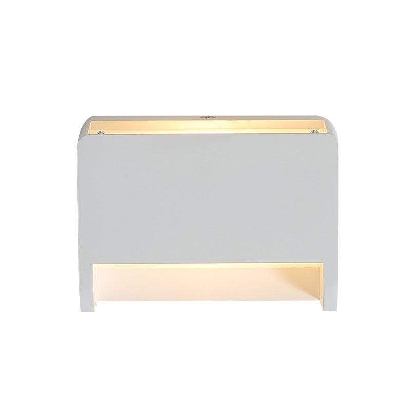 Minimalist Box Shape Sconce Light Fixture Gypsum 1-Light Bedroom LED Wall Lamp in White Clearhalo 'Modern wall lights' 'Modern' 'Wall Lamps & Sconces' 'Wall Lights' Lighting' 815292
