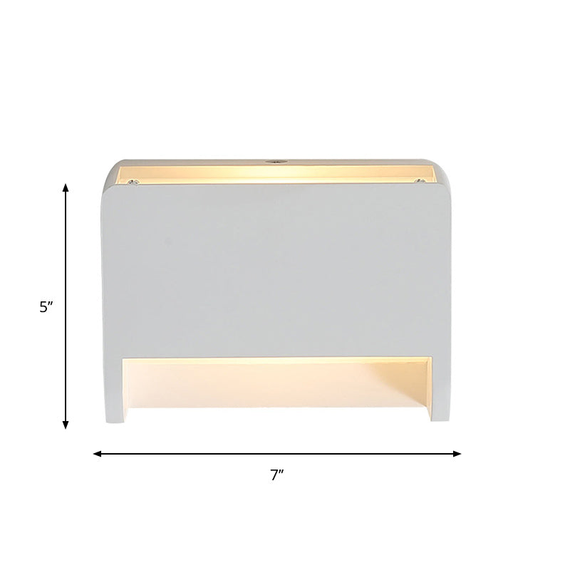 Minimalist Box Shape Sconce Light Fixture Gypsum 1-Light Bedroom LED Wall Lamp in White Clearhalo 'Modern wall lights' 'Modern' 'Wall Lamps & Sconces' 'Wall Lights' Lighting' 815293