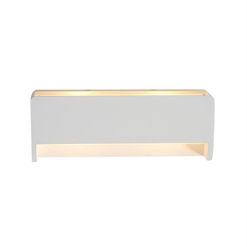 1-Bulb Bedside LED Wall Lighting Modernism White Finish Sconce Lamp with Rectangle Gypsum Shade Clearhalo 'Modern wall lights' 'Modern' 'Wall Lamps & Sconces' 'Wall Lights' Lighting' 815295