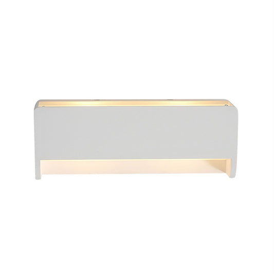 1-Bulb Bedside LED Wall Lighting Modernism White Finish Sconce Lamp with Rectangle Gypsum Shade Clearhalo 'Modern wall lights' 'Modern' 'Wall Lamps & Sconces' 'Wall Lights' Lighting' 815295