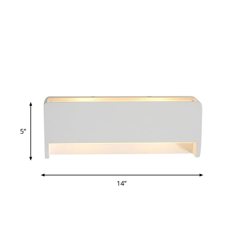 1-Bulb Bedside LED Wall Lighting Modernism White Finish Sconce Lamp with Rectangle Gypsum Shade Clearhalo 'Modern wall lights' 'Modern' 'Wall Lamps & Sconces' 'Wall Lights' Lighting' 815297