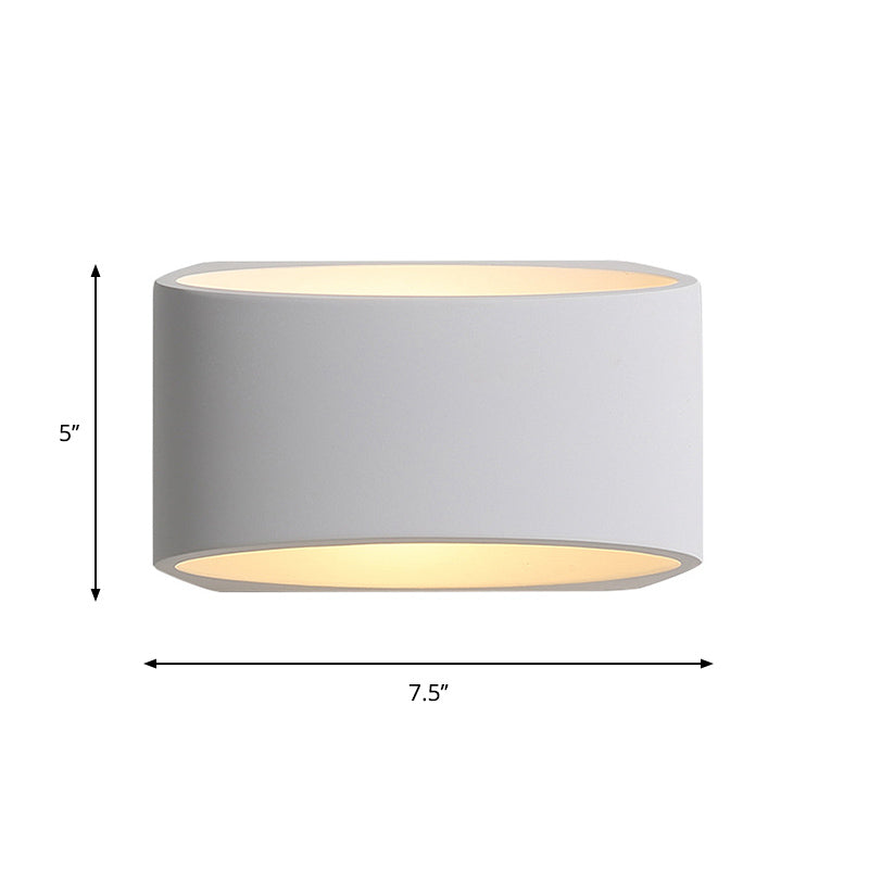 Oblong LED Wall Sconce Lighting Minimalist Gypsum 1-Head White Wall Lamp Fixture Clearhalo 'Modern wall lights' 'Modern' 'Wall Lamps & Sconces' 'Wall Lights' Lighting' 815301