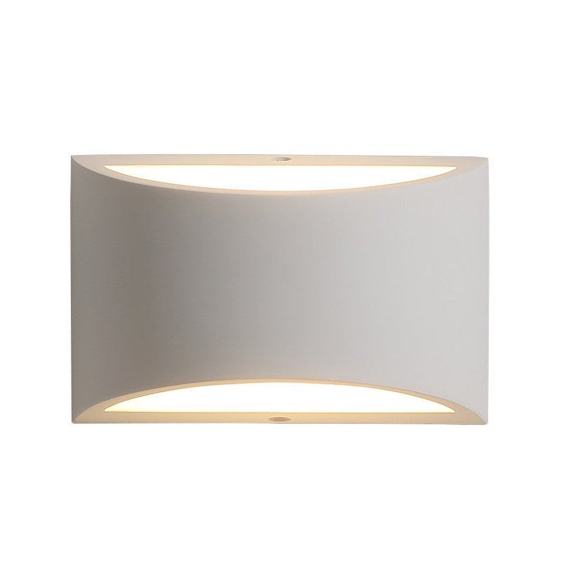 Gypsum Half-Oval Sconce Lamp Modernism 1-Light White LED Wall Mounted Light for Bedroom Clearhalo 'Modern wall lights' 'Modern' 'Wall Lamps & Sconces' 'Wall Lights' Lighting' 815304