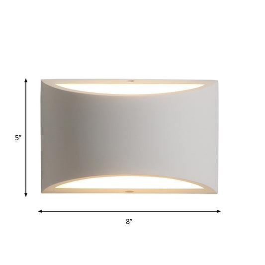 Gypsum Half-Oval Sconce Lamp Modernism 1-Light White LED Wall Mounted Light for Bedroom Clearhalo 'Modern wall lights' 'Modern' 'Wall Lamps & Sconces' 'Wall Lights' Lighting' 815305
