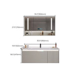 Grey Bathroom Vanity Single Sink Rectangular Wall Mount Wood Frame Scratch Resistant Clearhalo 'Bathroom Remodel & Bathroom Fixtures' 'Bathroom Vanities' 'bathroom_vanities' 'Home Improvement' 'home_improvement' 'home_improvement_bathroom_vanities' 8156498