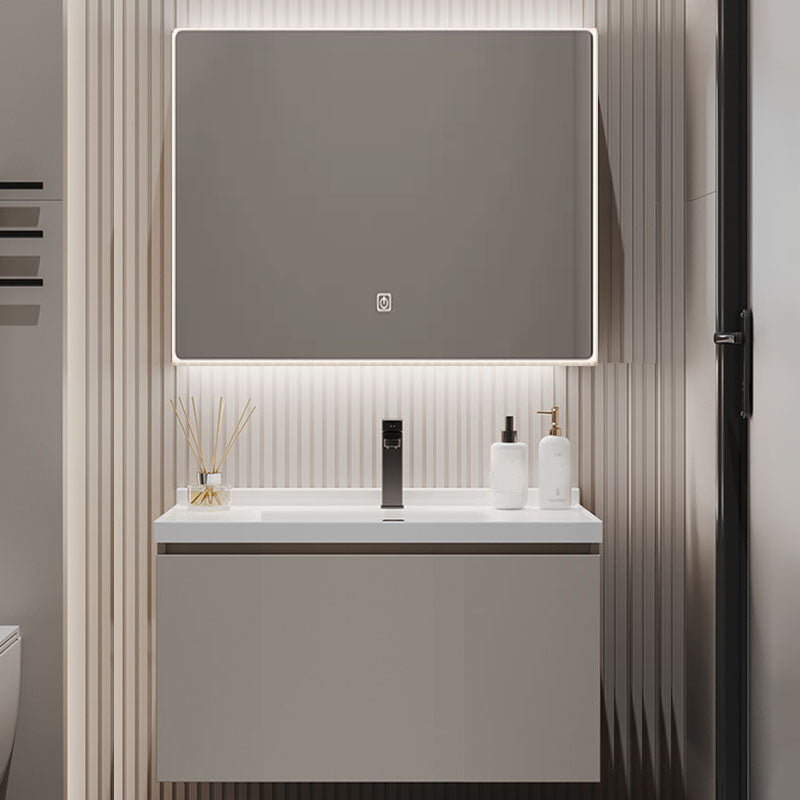 Single Sink Bathroom Vanity Set Overflow Wood Frame Wall Mounted with Drawer Vanity & Faucet & Smart Mirror 28"L x 20"W x 17"H Clearhalo 'Bathroom Remodel & Bathroom Fixtures' 'Bathroom Vanities' 'bathroom_vanities' 'Home Improvement' 'home_improvement' 'home_improvement_bathroom_vanities' 8162619