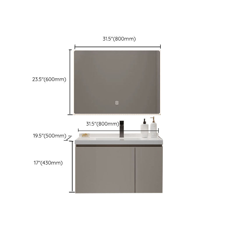 Single Sink Bathroom Vanity Set Overflow Wood Frame Wall Mounted with Drawer Clearhalo 'Bathroom Remodel & Bathroom Fixtures' 'Bathroom Vanities' 'bathroom_vanities' 'Home Improvement' 'home_improvement' 'home_improvement_bathroom_vanities' 8162629