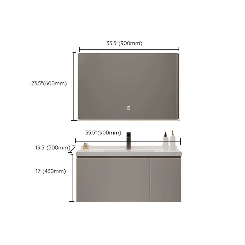 Single Sink Bathroom Vanity Set Overflow Wood Frame Wall Mounted with Drawer Clearhalo 'Bathroom Remodel & Bathroom Fixtures' 'Bathroom Vanities' 'bathroom_vanities' 'Home Improvement' 'home_improvement' 'home_improvement_bathroom_vanities' 8162630