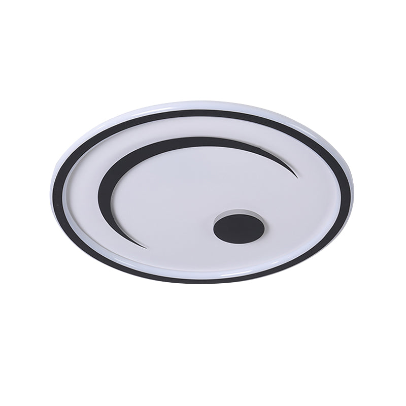 Nordic Round Flush Mounted Light Acrylic LED Bedroom Flush Lamp Fixture in Black/Gold, White/Warm Light Clearhalo 'Ceiling Lights' 'Close To Ceiling Lights' 'Close to ceiling' 'Flush mount' Lighting' 816412