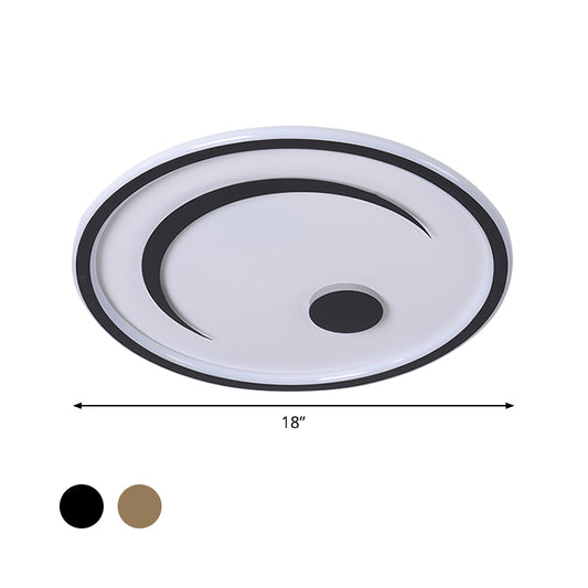 Nordic Round Flush Mounted Light Acrylic LED Bedroom Flush Lamp Fixture in Black/Gold, White/Warm Light Clearhalo 'Ceiling Lights' 'Close To Ceiling Lights' 'Close to ceiling' 'Flush mount' Lighting' 816413