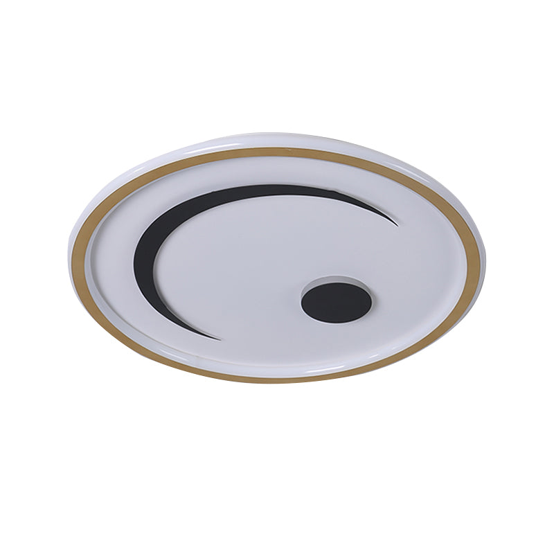 Nordic Round Flush Mounted Light Acrylic LED Bedroom Flush Lamp Fixture in Black/Gold, White/Warm Light Clearhalo 'Ceiling Lights' 'Close To Ceiling Lights' 'Close to ceiling' 'Flush mount' Lighting' 816416