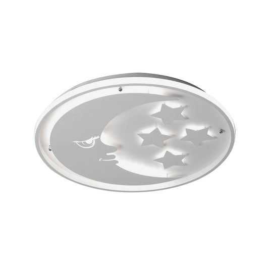 Cartoon Moon and Star Flush Lighting Acrylic LED Bedroom Flush Mounted Lamp in White/Pink/Blue Clearhalo 'Ceiling Lights' 'Close To Ceiling Lights' 'Close to ceiling' 'Flush mount' Lighting' 816437