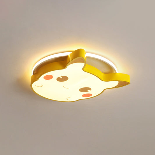 Cartoon Animal Flush Mount Light Acrylic LED Kids Bedroom Ceiling Flush in Yellow, Warm/White Light Clearhalo 'Ceiling Lights' 'Close To Ceiling Lights' 'Close to ceiling' 'Flush mount' Lighting' 816492