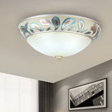 Dome Frosted White Glass Ceiling Lamp Rustic Traditional 3/4 Lights Living Room Flush Fixture Clearhalo 'Ceiling Lights' 'Close To Ceiling Lights' 'Close to ceiling' 'Flush mount' Lighting' 816561