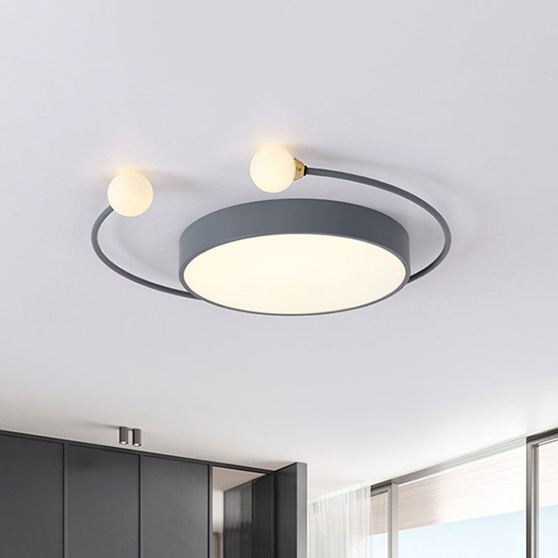 Crab Design Flush Mount Lighting Nordic Creative Iron Bedroom LED Ceiling Fixture in Grey/White/Green Grey Clearhalo 'Ceiling Lights' 'Close To Ceiling Lights' 'Close to ceiling' 'Flush mount' Lighting' 816577