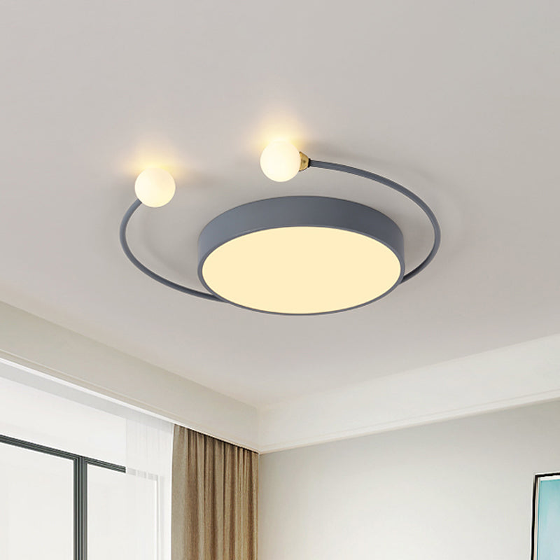 Crab Design Flush Mount Lighting Nordic Creative Iron Bedroom LED Ceiling Fixture in Grey/White/Green Clearhalo 'Ceiling Lights' 'Close To Ceiling Lights' 'Close to ceiling' 'Flush mount' Lighting' 816578