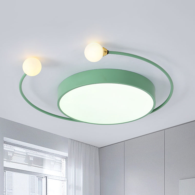 Crab Design Flush Mount Lighting Nordic Creative Iron Bedroom LED Ceiling Fixture in Grey/White/Green Green Clearhalo 'Ceiling Lights' 'Close To Ceiling Lights' 'Close to ceiling' 'Flush mount' Lighting' 816581