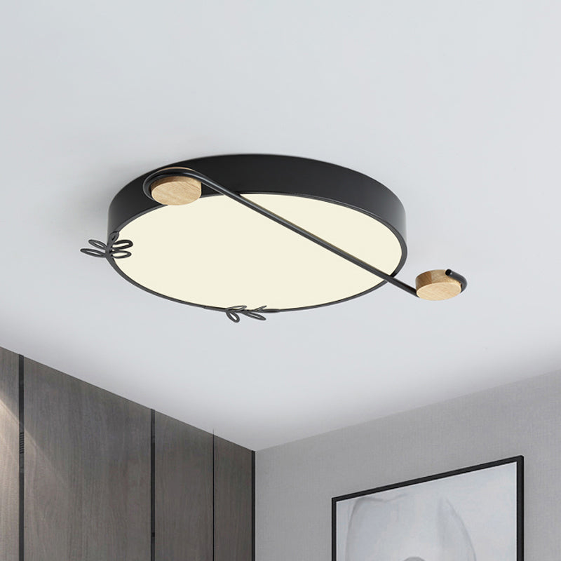 Nordic Geometric Ceiling Lighting Acrylic Living Room LED Flush Mount Light in Grey/White/Black-Wood with Sprig Decor Clearhalo 'Ceiling Lights' 'Close To Ceiling Lights' 'Close to ceiling' 'Flush mount' Lighting' 816595