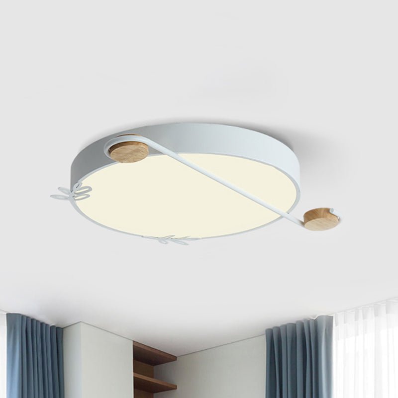 Nordic Geometric Ceiling Lighting Acrylic Living Room LED Flush Mount Light in Grey/White/Black-Wood with Sprig Decor Clearhalo 'Ceiling Lights' 'Close To Ceiling Lights' 'Close to ceiling' 'Flush mount' Lighting' 816598